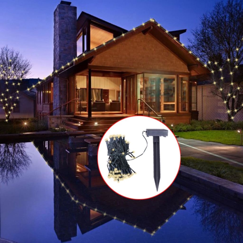 vidaXL LED String Lights Christmas Decoration Solar Fairy Lights Warm White