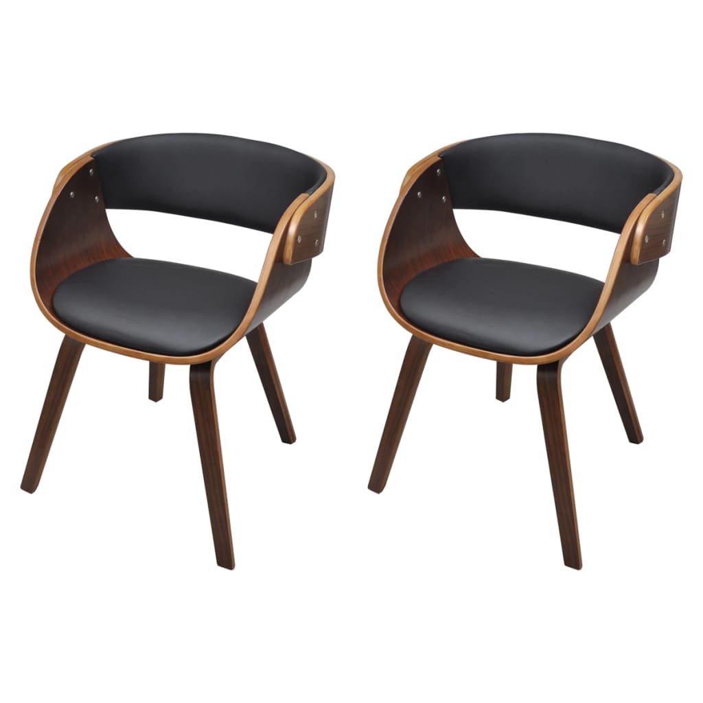 vidaXL Dining Chair Kitchen Chair with Armrests Bent Wood and Faux Leather