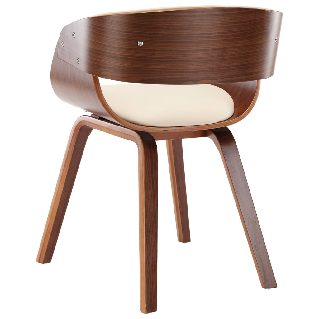 vidaXL Dining Chair Kitchen Chair with Armrests Bent Wood and Faux Leather