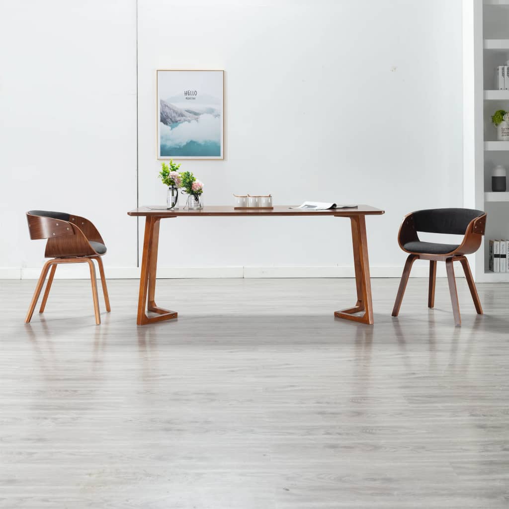 vidaXL Dining Chair Kitchen Chair with Armrests Bent Wood and Faux Leather