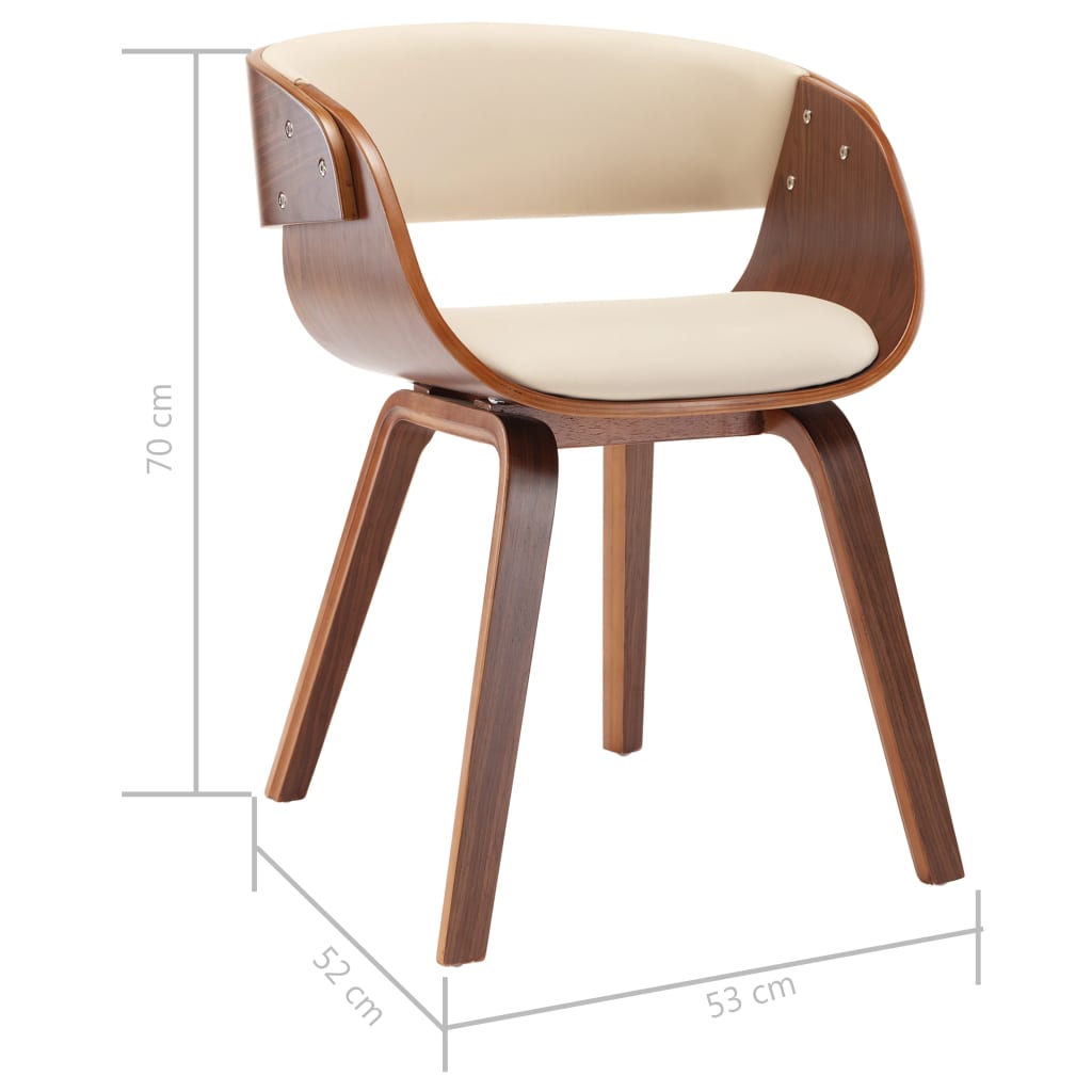vidaXL Dining Chair Kitchen Chair with Armrests Bent Wood and Faux Leather