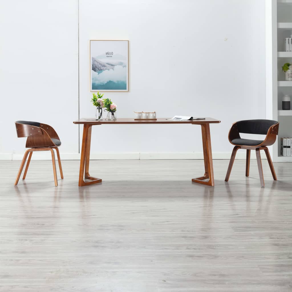 vidaXL Dining Chair Kitchen Chair with Armrests Bent Wood and Faux Leather