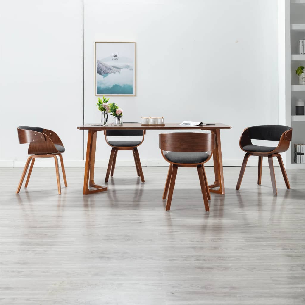 vidaXL Dining Chair Kitchen Chair with Armrests Bent Wood and Faux Leather