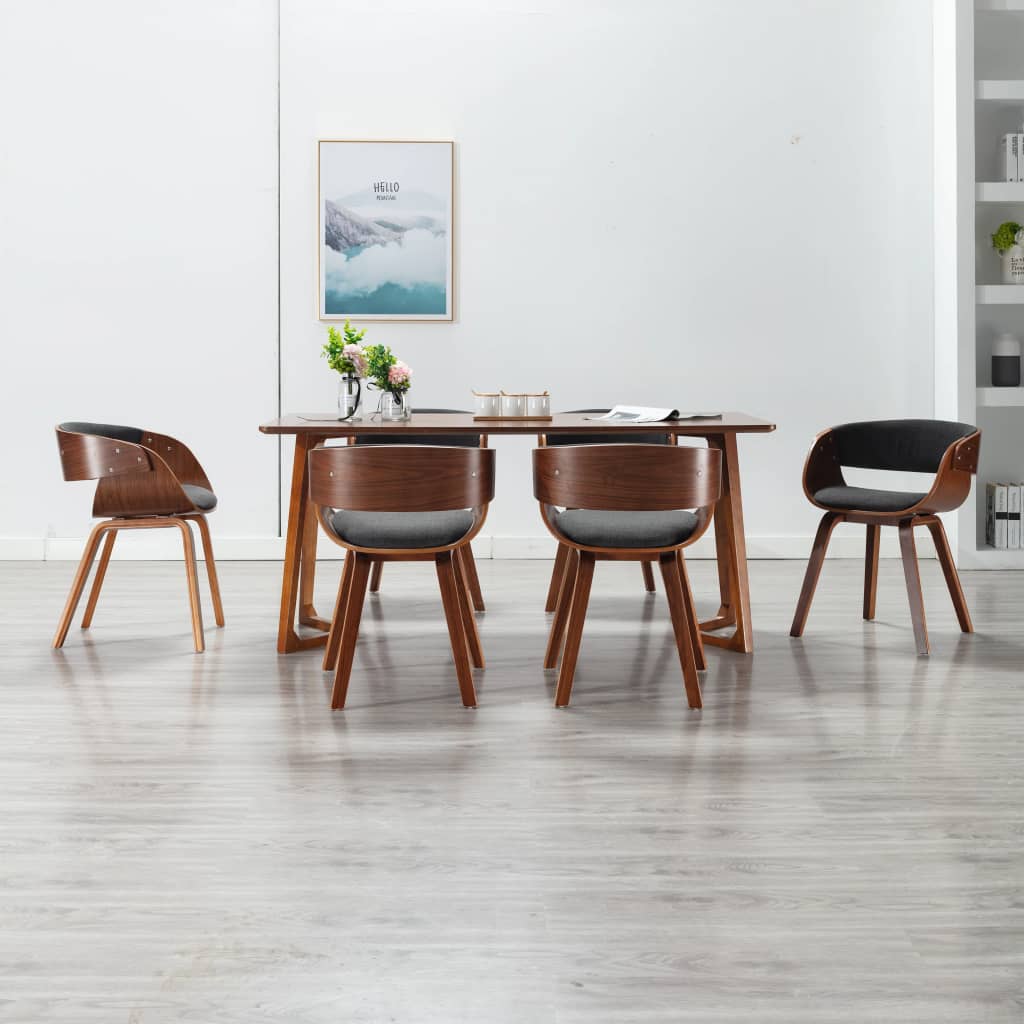 vidaXL Dining Chair Kitchen Chair with Armrests Bent Wood and Faux Leather