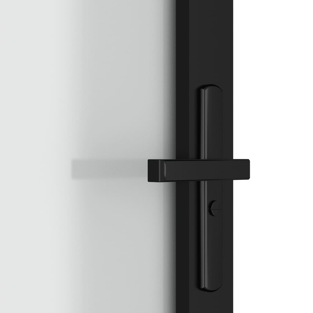 vidaXL Interior Door 36.6"x79.3" Black Matt Glass and Aluminum