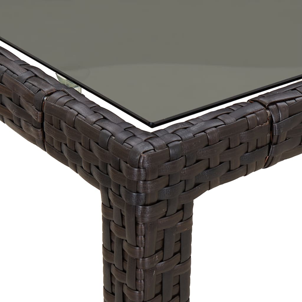 vidaXL Patio Dining Set with Cushions Outdoor Furniture Brown Poly Rattan