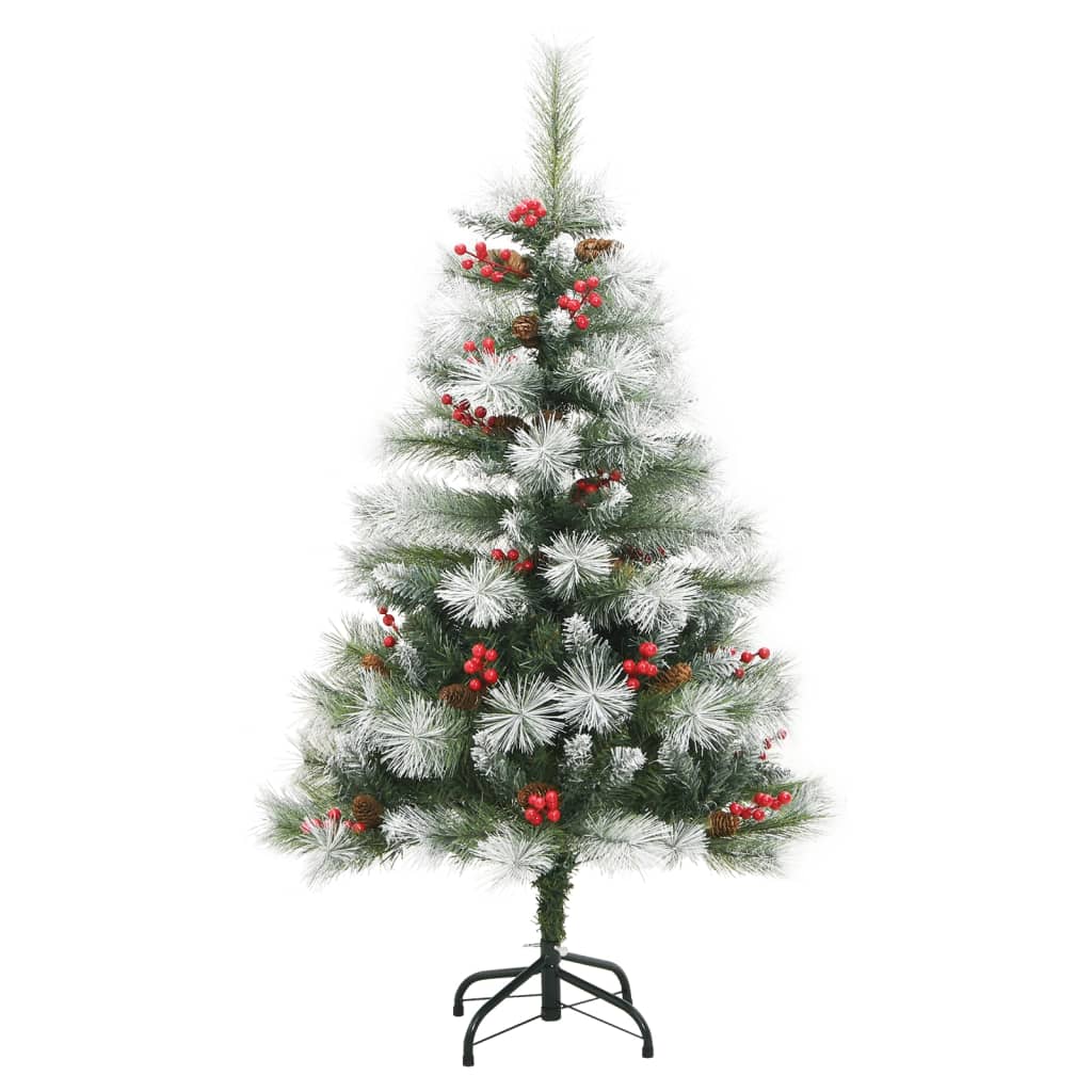 vidaXL Artificial Hinged Christmas Tree 150 LEDs & Ball Set 47.2"